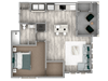 1 bedroom 1 bathroom floor plan b 1 bedroom 1 bathroom floor plan b at The Beck at Hidden River, Tampa